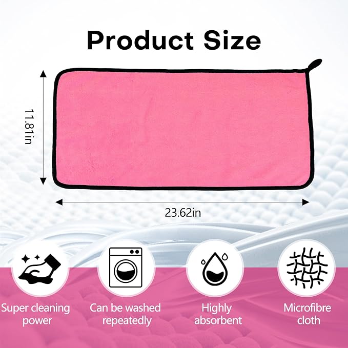 Hovom 3PCS Car Microfiber Towels, 23.62"×11.81" Lint-free Microfiber Towels - Image 2