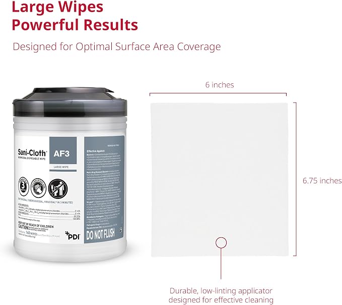 Sani-Cloth AF3, Surface Disinfecting Wipes, Fragrance Free, Alcohol-Free - Image 4