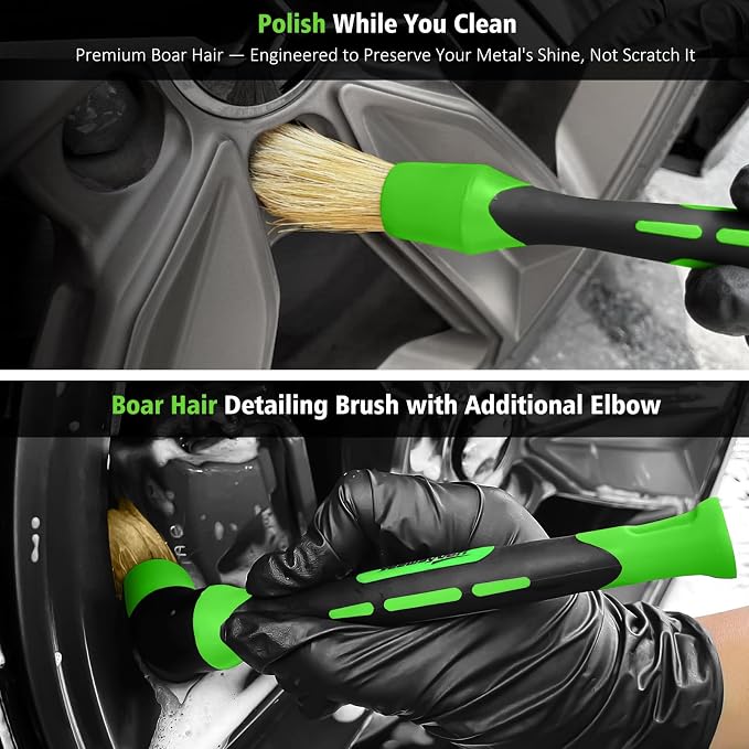 YeewayVeh 4PCS Car Wheel Cleaning Kit, 360° Bendable Wheel Brush - Image 5