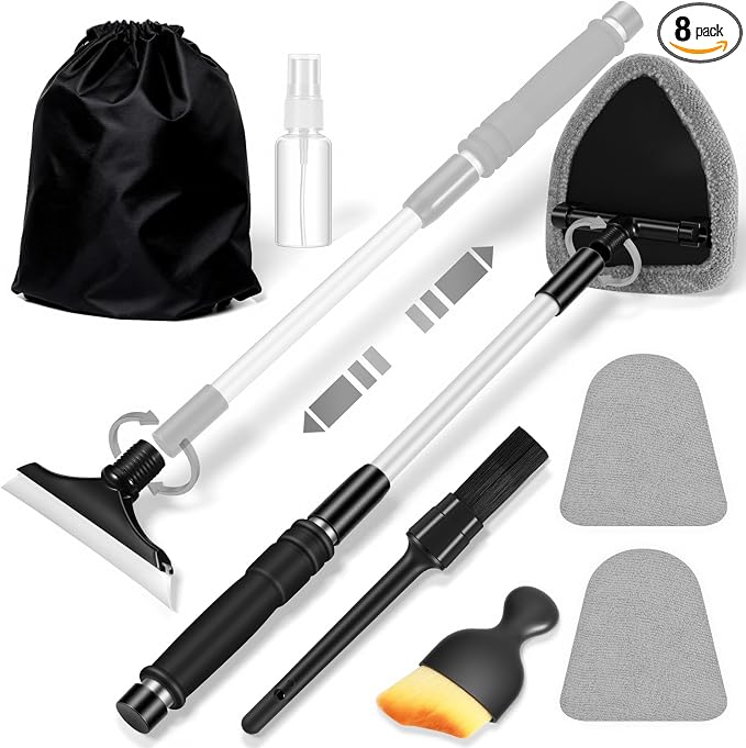 Gray Windshield Cleaner Tool, Car Interior Cleaning Kit by Vioview