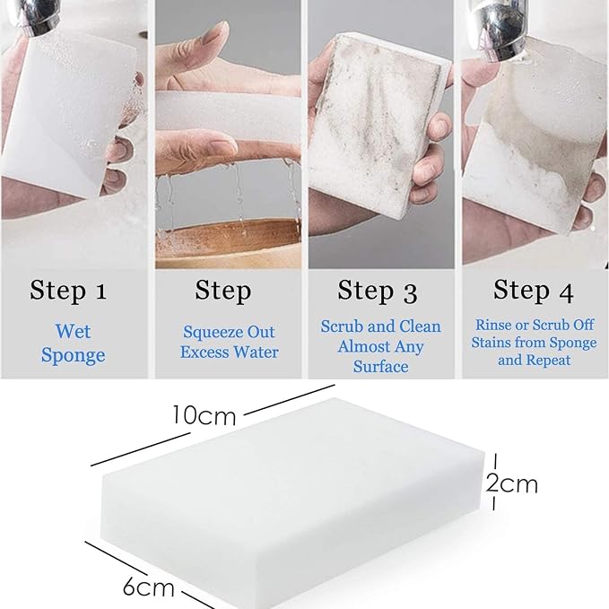 Magic Cleaning Sponges Eraser, 100 Pack Premium Melamine Sponge Foam Cleaning - Image 3