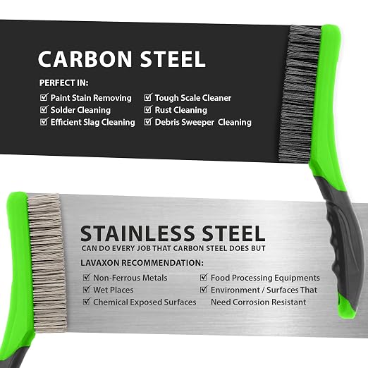 Wire Brush Set-Heavy Duty Stainless & Carbon Steel Bristles - Image 3