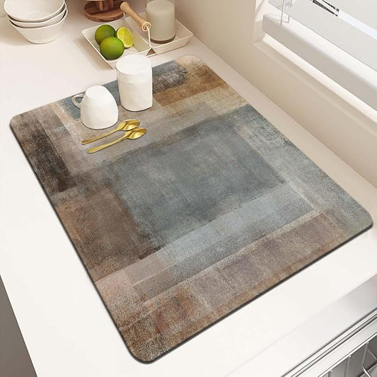MCALK Brown Dish Drying Mat for Kitchen Counter, Dark Brown Dish Drying Pad by MCALK