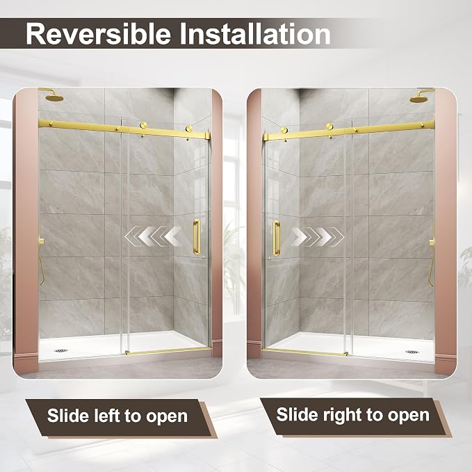 Frameless Shower Door, Single Sliding Glass Shower Door - Image 6