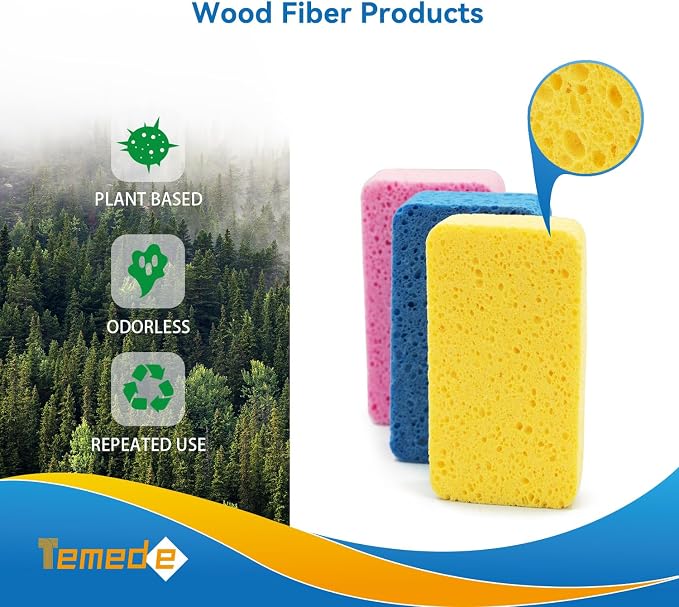 Temede Large Cellulose Sponges, Kitchen Sponges - Image 4