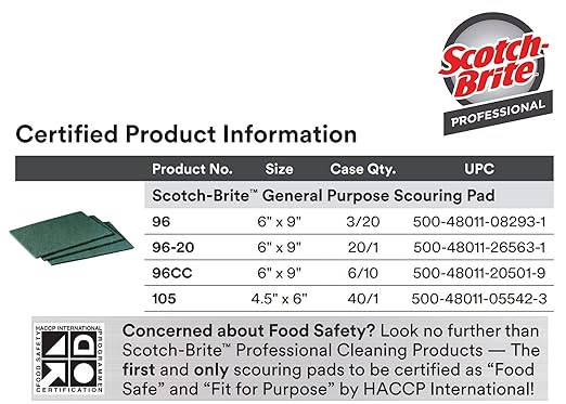Scotch-Brite General Purpose Scouring Pads 105, 4.5" x 6" Cleaning Scrub Pads - Image 5