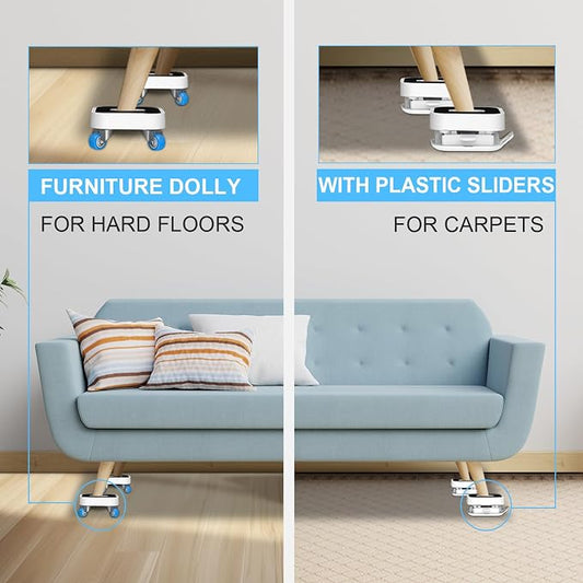 New Upgraded Furniture Sliders for Hard Floors & Carpets, 2-in-1 Furniture - Image 2