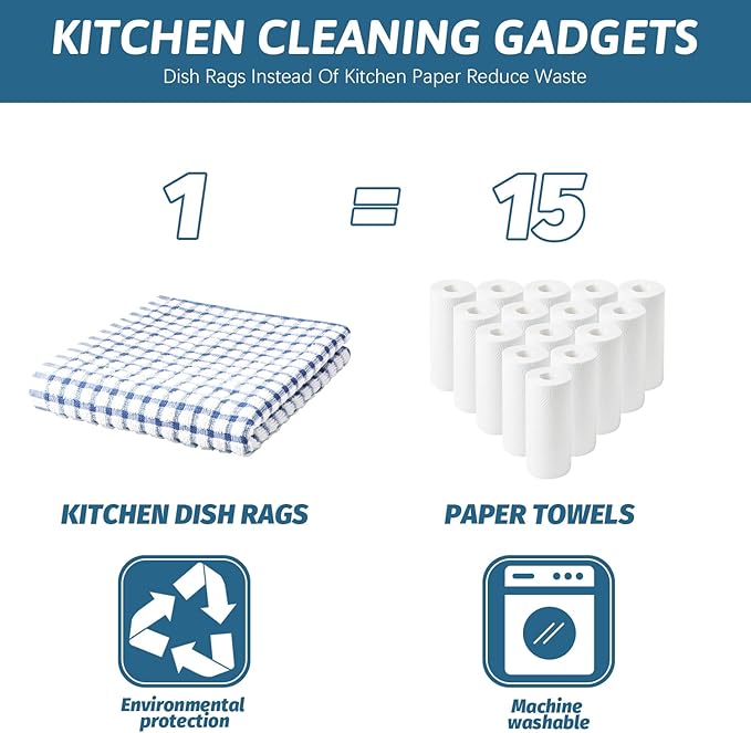 Nialnant 8 Pcs Kitchen Dish Rags, 100% Cotton Soft Absorbent Quick Drying Dish - Image 5