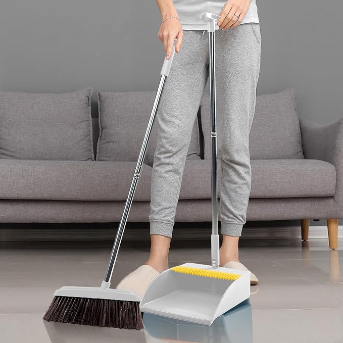 42.7'' Broom with Dustpan Combo Set, House Warming Gifts New Home, Dust pan and - Image 2
