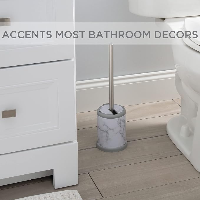 Bath Bliss Toilet Brush and Holder | Self Closing Lid | 360 Degree Brush Head | - Image 3