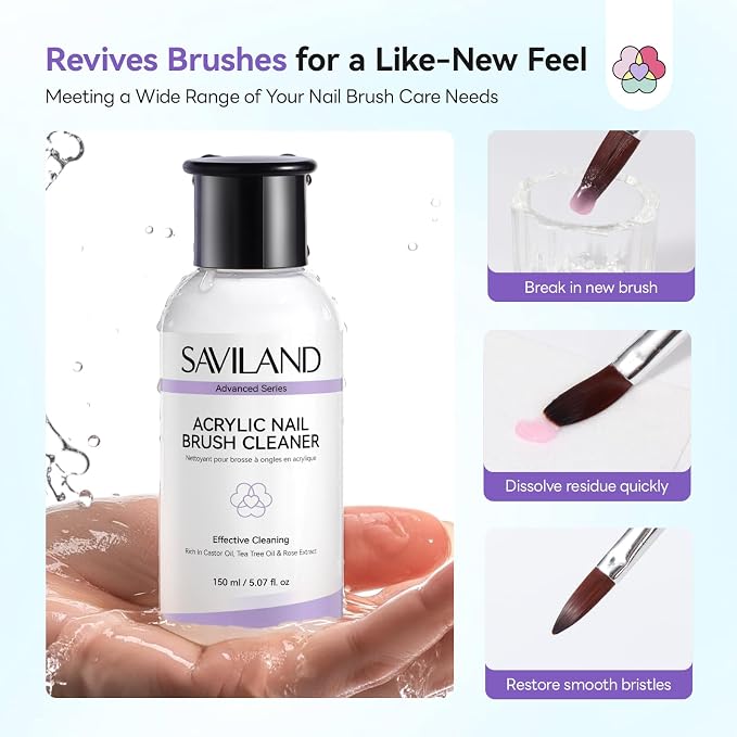 SAVILAND Advanced Acrylic Brush Cleaner: 3-Minute Deep Clean & Conditioning - Image 3