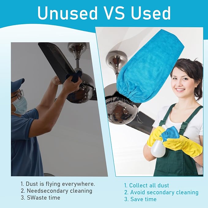 4 PCS Ceiling Fan Duster Kits, 100% Microfibre Fan Blade Cleaner - Image 5