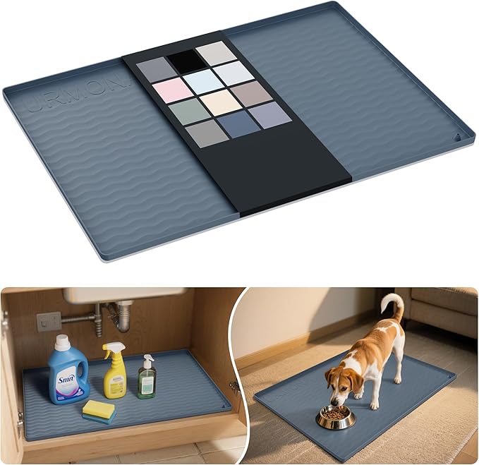 URMONA Waterproof Silicone Under Sink Mat 34'' x 22'' Shelf Liner by URMONA