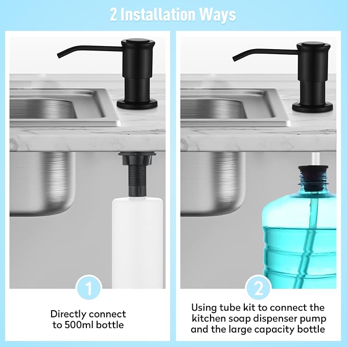 CREA Kitchen Soap Dispenser Countertop Soap Dispenserfor Kitchen Sink Black - Image 3