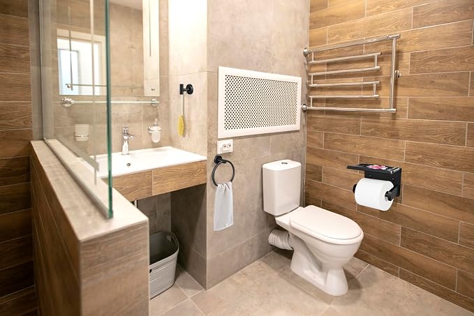 2pcs Matte Black Toilet Paper Holder - Image 7