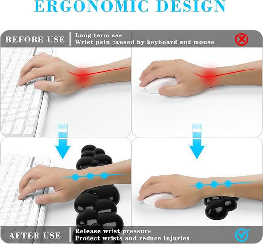 Gel Cloud Keyboard and Mouse Wrist Rest, Cute Wrist Support and Arm Support - Image 2