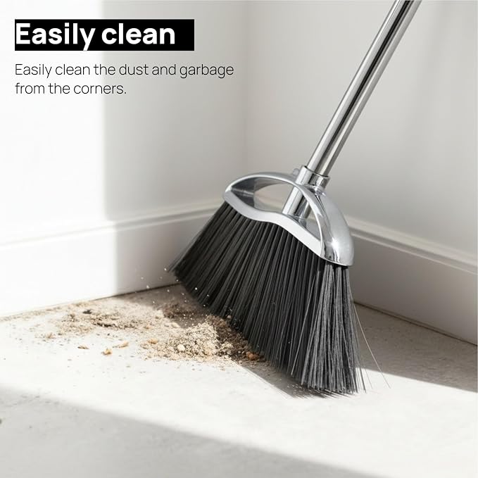 Indoor Soft Bristles Sweeping Broom, Long Handle Kitchen Angle Broom - Image 7