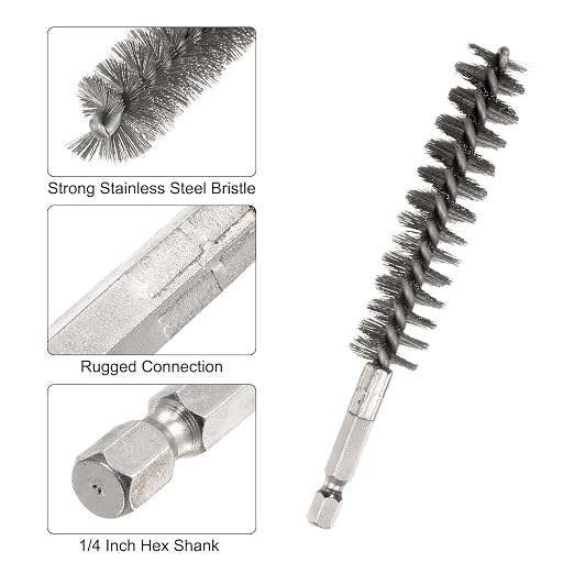 HARFINGTON Stainless Steel Bore Brush 17mm Dia Cleaning Wire Brush - Image 4