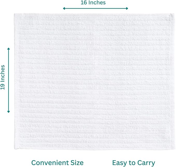 Looperry White Terry Cloth Rags 16"x19" Inches Ribbed - Image 5
