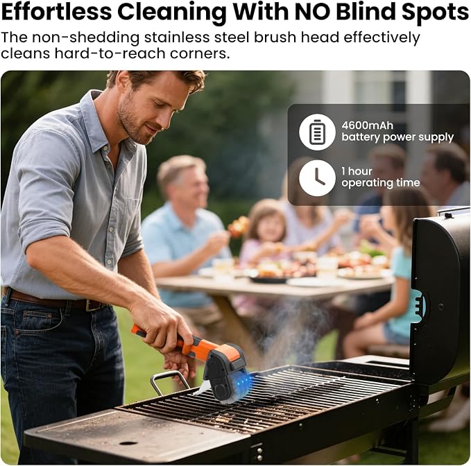 Electric Grill Brush, Cordless Electric Rotary Grill Cleaner - Image 4