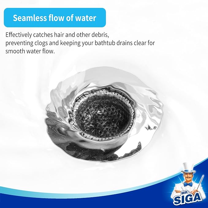 MR.SIGA Bathtub Drain Strainer, Stainless Steel Shower Bathtub Drain Hair - Image 4