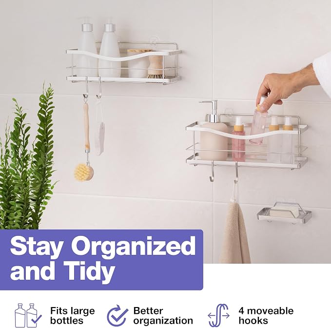 KINCMAX Shower Caddy and Soap Holder, Rustproof SUS304 Stainless Steel - Image 6