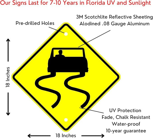 Municipal Supply & Sign Co 18 x 18 Slippery When Wet Sign - Image 2
