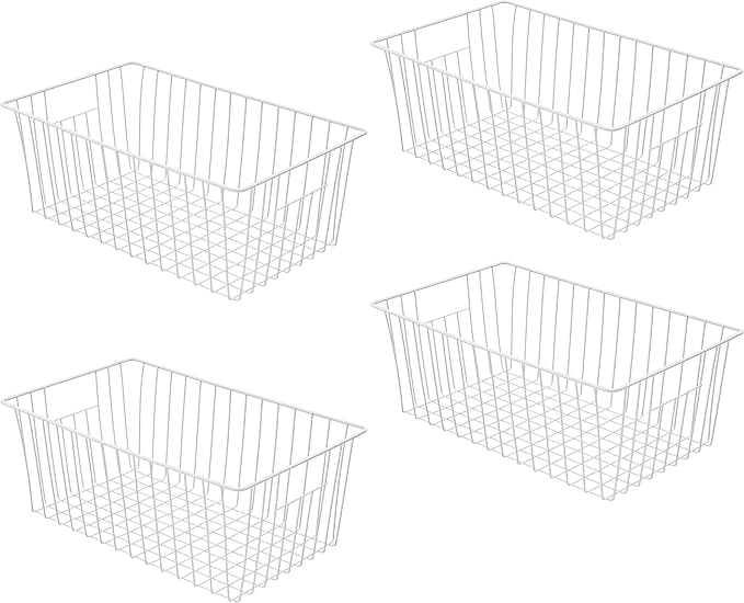 Large Wire Storage Baskets Freezer Organizer Baskets, Farmhouse Metal Wire - Image 9