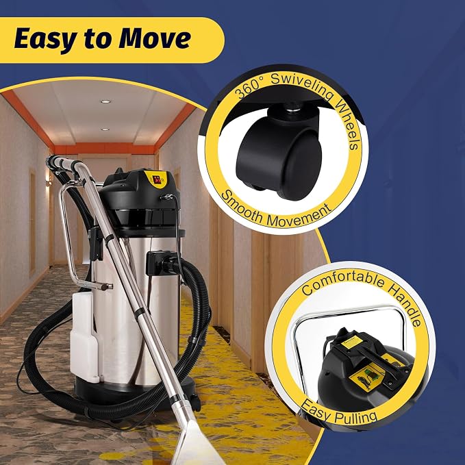 40L Commercial Carpet Cleaner Machine, 1034W Heavy Duty Wet Dry Vacuum Cleaner - Image 8