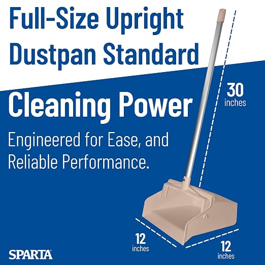 SPARTA Upright Dustpan with Aluminum Handle, Serrated Edge - Image 5
