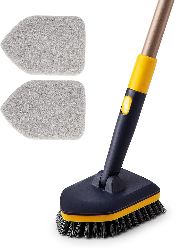 Yocada Tub Tile Scrubber Brush 2 in 1 Cleaning Brush 58.2 Inch Adjustable by Yocada