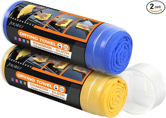 Premium Absorbent Car Drying Towel, 2 Pack 26''x17'' Super Soft Shammy Towel by IDEMEET