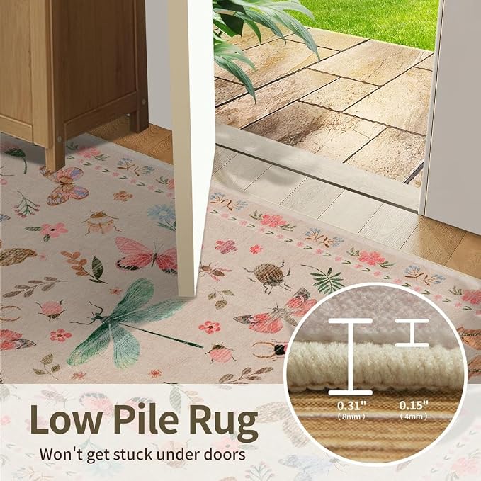 2x3 Washable Rug, Small Door Mat Floral Entryway Rug, Boho Front Door Mat - Image 7
