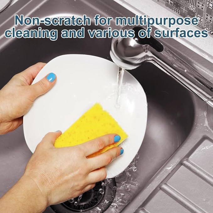 Dishwash Sponges, 10 Pack Non-Scratch Scrub Kitchen Sponges, Cleaning Sponges - Image 5