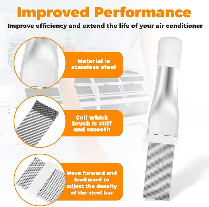4Pcs Air Conditioner Fin Cleaning Brush Double Sided AC Coil Cleaner Efficient - Image 4