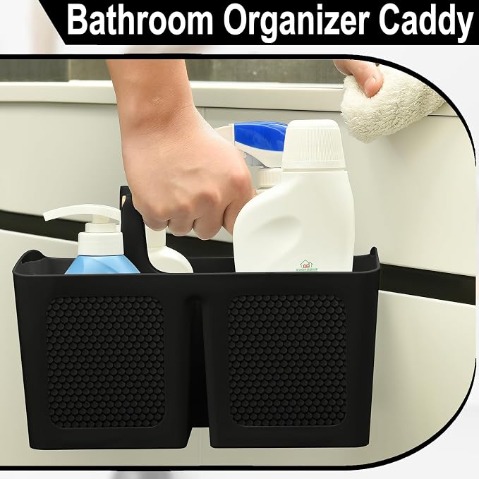 Haundry Plastic Black Shower Caddy Basket - Image 6