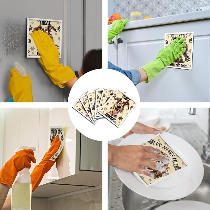 Funny Dog Swedish Dishcloths for Kitchen, 6 Pack Absorbent Swedish Dish Cloths - Image 4