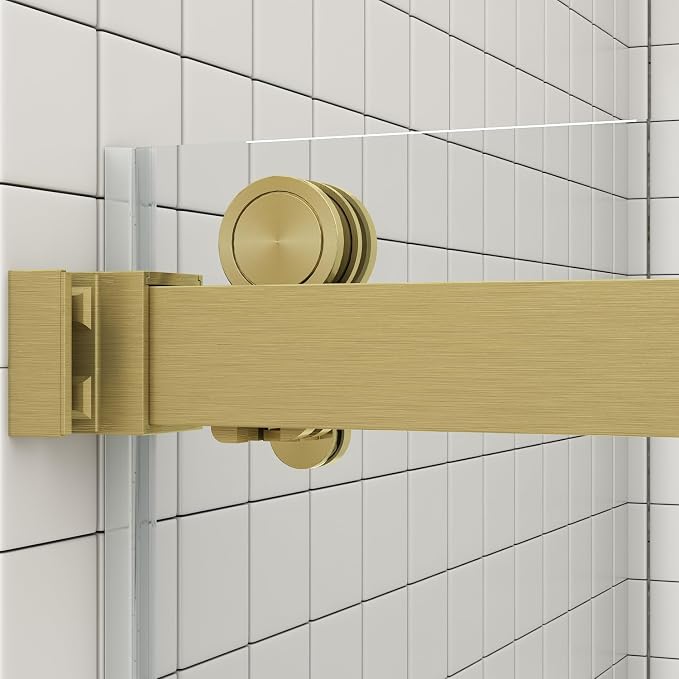 Sunrosa Frameless Double Sliding Shower Door 56 1/8"-60" W x 76" H, 5/16" Thick - Image 5
