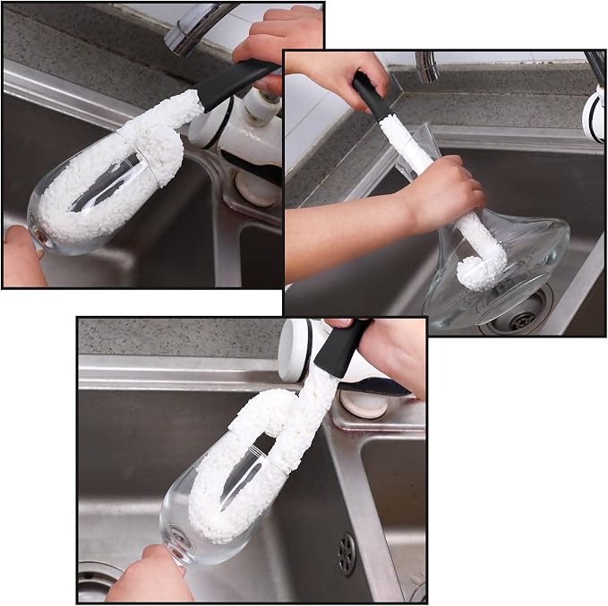 3 Pieces Decanter Cleaning Brush Flexible Bottle Scourer and 400 Pieces - Image 7