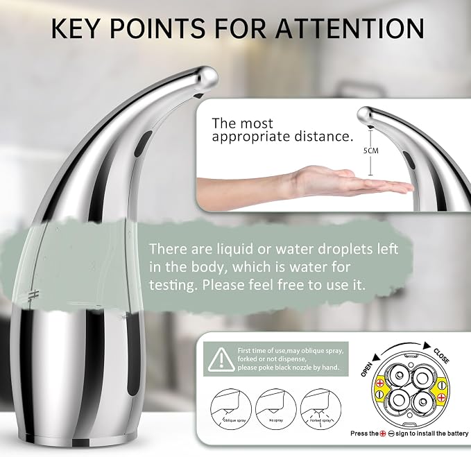Automatic Liquid Soap Dispenser, 300ML Touchless 4 Gear Adjustable, Countertop - Image 3