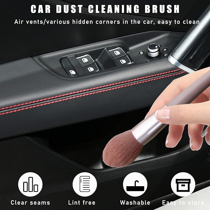 Car Interior Dust Brush, Soft Scratch Free Auto Detailing Brushes, Universal - Image 4