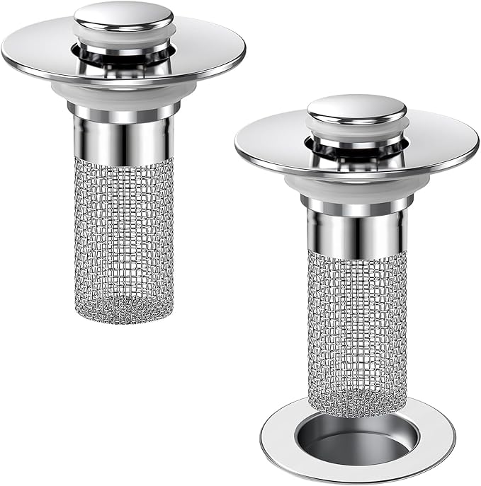 Bathroom Sink Drain Strainer, Pop-up Sink Stopper Hair Catcher by Afunandtrendybrand