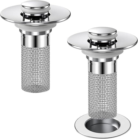 Bathroom Sink Drain Strainer, Pop-up Sink Stopper Hair Catcher by Afunandtrendybrand