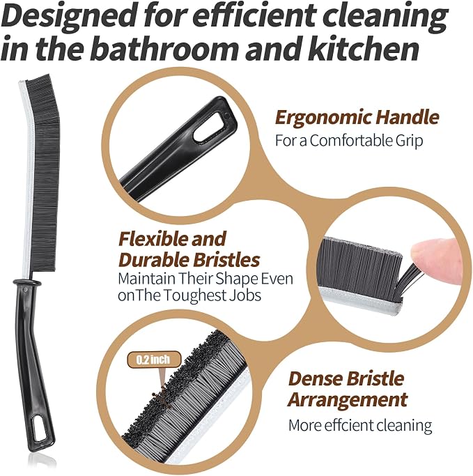 7 Pcs Hard Bristle Crevice Cleaning Brush, Thin Gap Cleaning Brush Set - Image 3