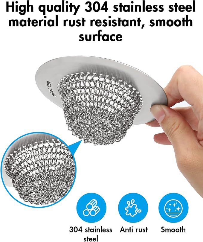 Sink Drain Strainer, Reversible Easy Clean Mesh Sink Strainer - Image 8