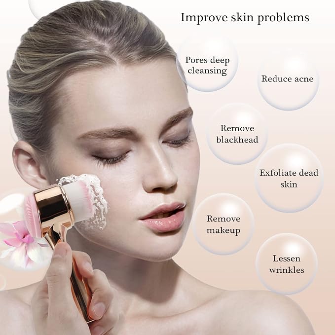 Face Brush 2 in 1, Facial Cleansing Exfoliating Brush - Image 2