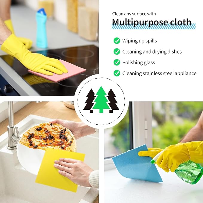 HOMERHYME Swedish Dishcloths, 18 Pack Multicolor Kitchen Cloths, Absorbent Dish - Image 5