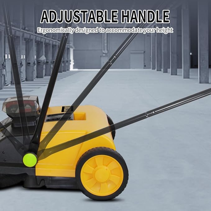 UNICOO® Electric Hand Push Floor Sweeper – Battery Powered Walk-Behind Sweeper - Image 6