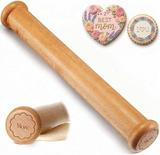 Chengu Wooden Cookie Rolling Pin 1/4-in. Fixed Depth Rolling Pins by CHENGU
