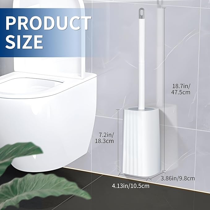 Toilet Brush & Holder Set, 2 Pack Toilet Brushes - Image 2
